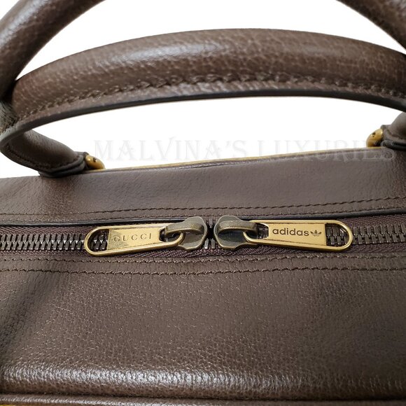 GUCCI BAG 702422 ADIDAS X GG LOGO CRYSTAL DUFFEL w WEB STRAP - Picture 7 of 16